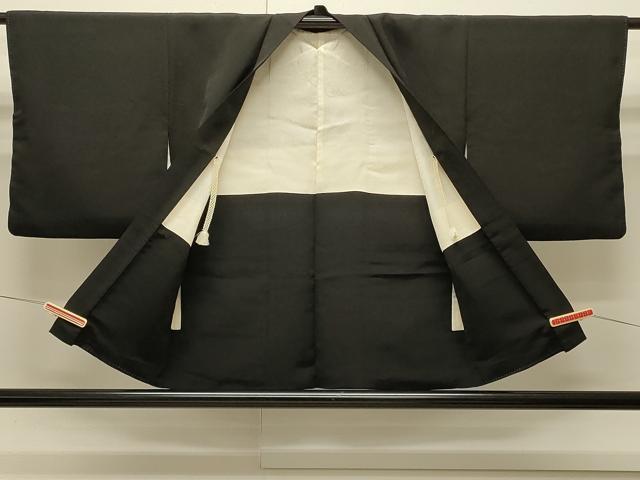 平和屋着物∞羽織　抽象文　黒地　正絹　逸品　CABI6223in
