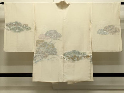 平和屋着物∞羽織　寿光織　草花文　金銀糸　正絹　逸品　CABI6224in