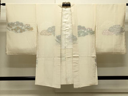 平和屋着物∞羽織　寿光織　草花文　金銀糸　正絹　逸品　CABI6224in