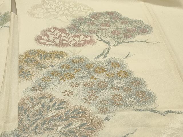 平和屋着物∞羽織　寿光織　草花文　金銀糸　正絹　逸品　CABI6224in