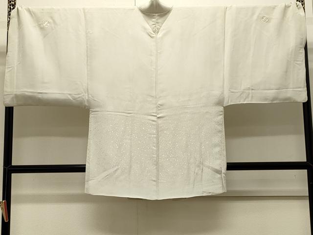 平和屋着物∞男性　羽織　色紋付き　舞桜地紋　銀糸　キングサイズ　正絹　逸品　CABI6229in