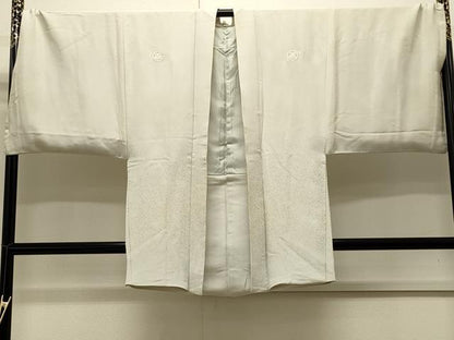 平和屋着物∞男性　羽織　色紋付き　舞桜地紋　銀糸　キングサイズ　正絹　逸品　CABI6229in