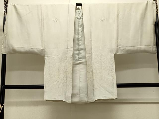 平和屋着物∞男性　羽織　色紋付き　舞桜地紋　銀糸　キングサイズ　正絹　逸品　CABI6229in