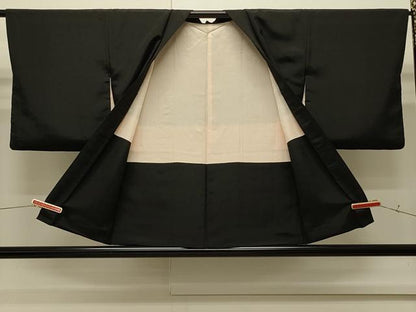 平和屋着物∞羽織　総刺繍　薔薇　バラ　黒地　正絹　逸品　CABI6230in