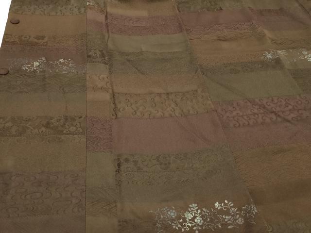 平和屋着物∞道行コート　横段流水花文　正絹　逸品　CABI6233in