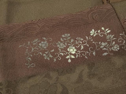 平和屋着物∞道行コート　横段流水花文　正絹　逸品　CABI6233in
