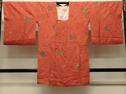 平和屋着物∞道行コート　地紋起こし　辻が花　金彩　ロング丈　正絹　逸品　CABI6234in