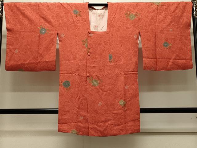 平和屋着物∞道行コート　地紋起こし　辻が花　金彩　ロング丈　正絹　逸品　CABI6234in