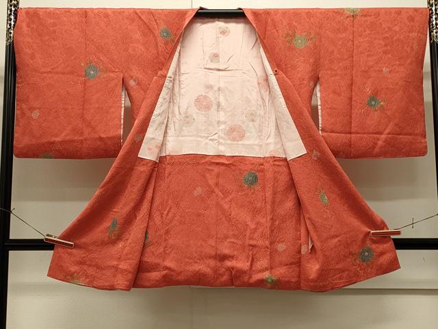 平和屋着物∞道行コート　地紋起こし　辻が花　金彩　ロング丈　正絹　逸品　CABI6234in