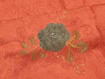 平和屋着物∞道行コート　地紋起こし　辻が花　金彩　ロング丈　正絹　逸品　CABI6234in