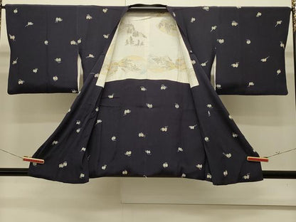 平和屋着物∞道行コート　鼓文　正絹　逸品　CABI6237in