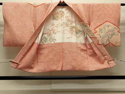 平和屋着物∞羽織　総絞り　松皮取り吉祥文　正絹　逸品　CABI6244in