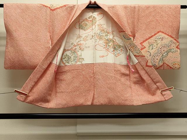平和屋着物∞羽織　総絞り　松皮取り吉祥文　正絹　逸品　CABI6244in