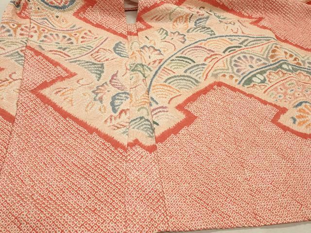 平和屋着物∞羽織　総絞り　松皮取り吉祥文　正絹　逸品　CABI6244in