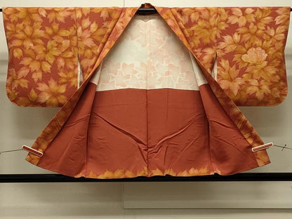 平和屋着物∞羽織　刺繍　ろうけつ染め　草花文　暈し染め　正絹　逸品　未使用　CABI6249in