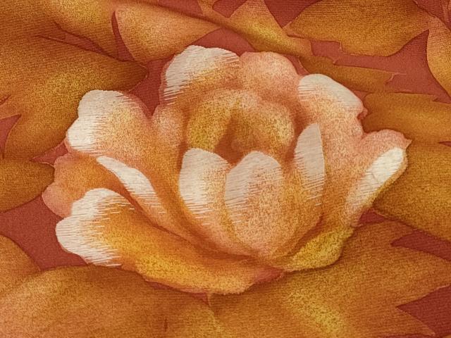 平和屋着物∞羽織　刺繍　ろうけつ染め　草花文　暈し染め　正絹　逸品　未使用　CABI6249in