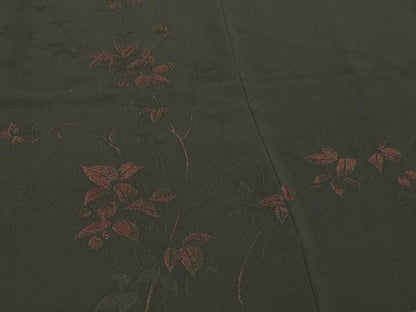 平和屋着物∞羽織　枝花文　黒地　正絹　逸品　CABI6250in