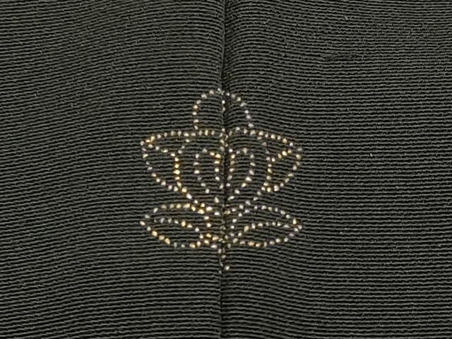 平和屋着物∞羽織　枝花文　黒地　正絹　逸品　CABI6250in
