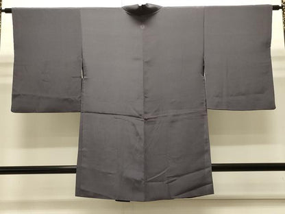 平和屋着物∞長羽織　色無地　御召茶色　正絹　逸品　CABI6254in