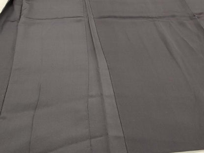 平和屋着物∞長羽織　色無地　御召茶色　正絹　逸品　CABI6254in