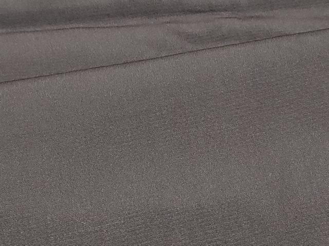 平和屋着物∞長羽織　色無地　御召茶色　正絹　逸品　CABI6254in