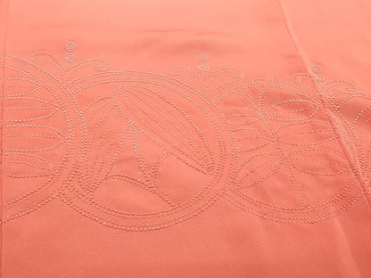 平和屋着物∞中国三大刺繍　相良刺繍　総刺繍　羽織　草花丸文　暈し染め　正絹　逸品　CABI6255in