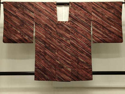 平和屋着物∞道行コート　斜線文　正絹　逸品　CABI6259in