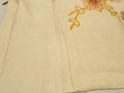 平和屋着物∞羽織　総絞り　枝花文　正絹　逸品　CABI6261in