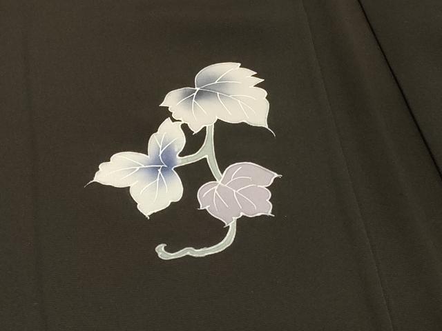 平和屋着物∞羽織　刺繍　絵皿葡萄蔦の葉文　黒地　正絹　逸品　未使用　CABI6263in