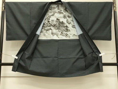 平和屋着物∞男性　男柄の最高峰　西郷柄　西郷絣　本場大島紬　長羽織　80亀甲　総詰め　正絹　逸品　未使用　CABI6265in