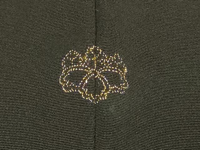 平和屋着物∞羽織　駒刺繍　結び紐丸文　黒地　金彩　正絹　逸品　CABI6266in