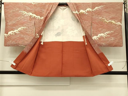 平和屋着物∞羽織　刺繍　立波文　金糸　正絹　逸品　CABI6269in