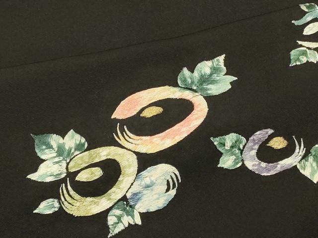 平和屋着物∞羽織　総刺繍　草花文　金糸　正絹　逸品　未使用　CABI6270in