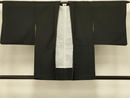 平和屋着物＃羽織　総刺繍　風景文　黒地　洗える着物　CABI6271in