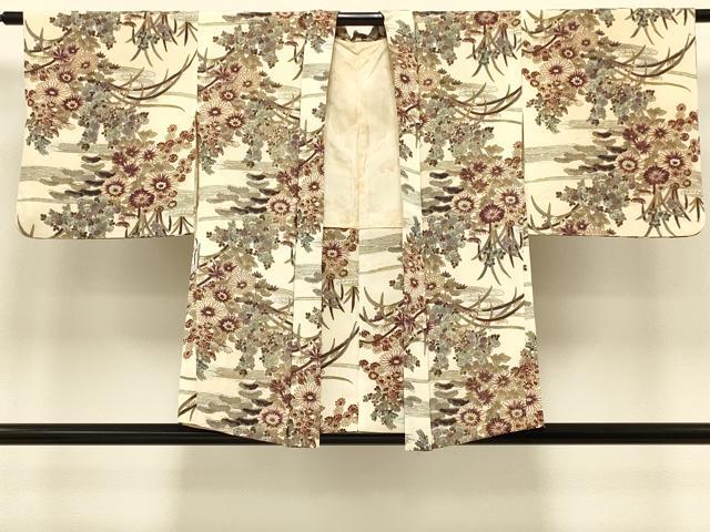 平和屋着物＃羽織　流水草花文　金彩　正絹　逸品　CABI6273in