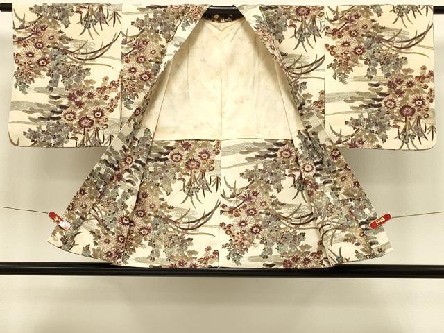 平和屋着物＃羽織　流水草花文　金彩　正絹　逸品　CABI6273in