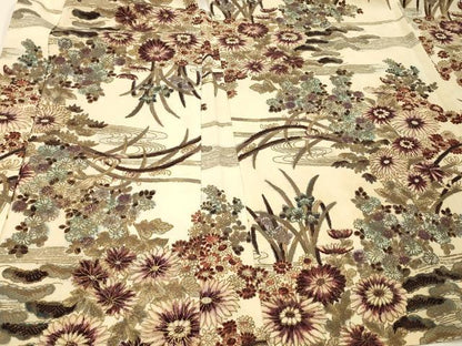 平和屋着物＃羽織　流水草花文　金彩　正絹　逸品　CABI6273in