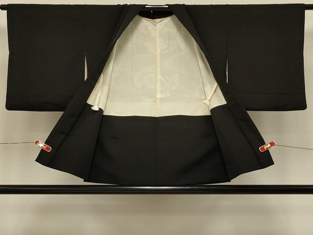 平和屋着物＃羽織　草花文　黒地　金彩　正絹　逸品　CABI6275in