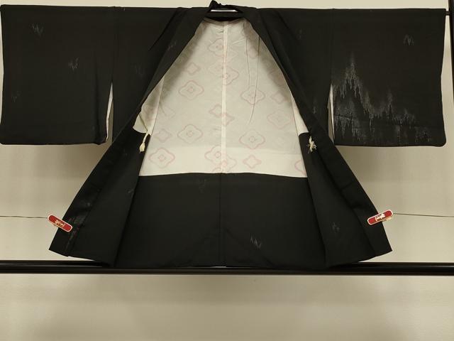 平和屋着物＃羽織　抽象文　黒地　正絹　逸品　CABI6279in