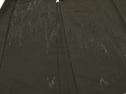 平和屋着物＃羽織　抽象文　黒地　正絹　逸品　CABI6279in