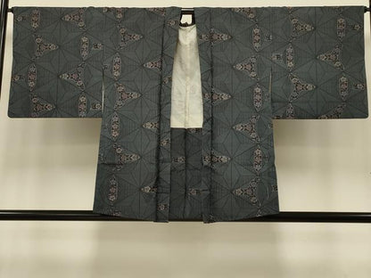 平和屋着物＃羽織　紬地　花唐草文　正絹　逸品　CABI6280in