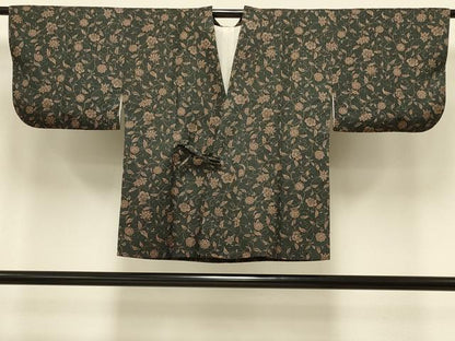 平和屋着物＃道中着　花唐草文　正絹　逸品　CABI6281in