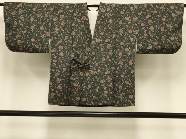 平和屋着物＃道中着　花唐草文　正絹　逸品　CABI6281in