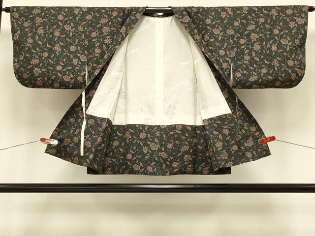 平和屋着物＃道中着　花唐草文　正絹　逸品　CABI6281in