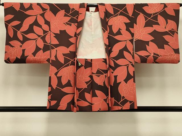 平和屋着物＃羽織　草花文　正絹　逸品　CABI6282in