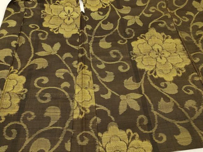 平和屋着物＃本場大島紬　羽織　割り込み絣　花唐草文　正絹　逸品　CABI6286in