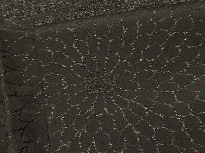 平和屋着物＃羽織　寿光織　菊づくし　黒地　銀糸　正絹　逸品　CABI6289in