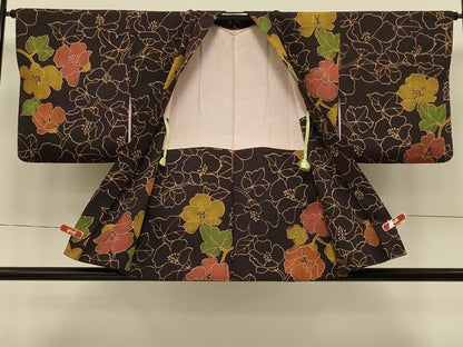 平和屋着物＃羽織　ろうけつ染め　草花文　正絹　逸品　CABI6290in