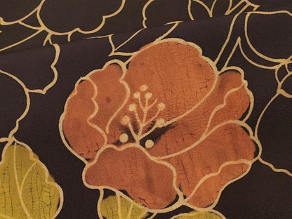 平和屋着物＃羽織　ろうけつ染め　草花文　正絹　逸品　CABI6290in