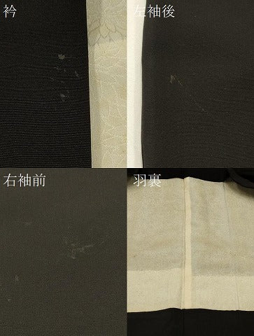 平和屋着物＃羽織　寿光織　人物風景文　黒地　金銀糸　正絹　逸品　CABI6291in